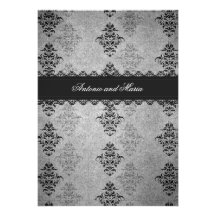 GC | Charcoal Grey Vintage Glam Invites