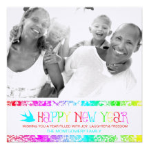 GC Fly in the New Year Rainbow Personalized Invitations