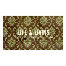 GC | Life & Living Damask Brown Business Cards