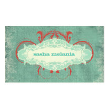GC | Tantalising Turquoise Red "Aged" Business Card Templates