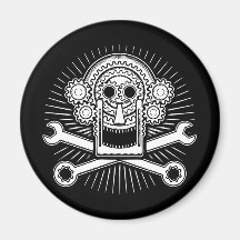 Gearhead -bw fridge magnet