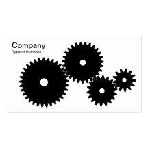 Gears - Black on White Business Card Templates
