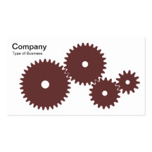 Gears - Chocolate on White Business Card Templates