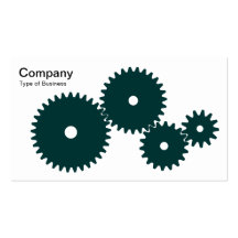 Gears - Dark Green on White Business Cards