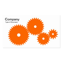 Gears - Orange on White Business Card Template