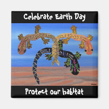 Geckos Celebrate Earth Day Magnet