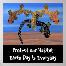 Geckos Celebrate Earth Day Poster