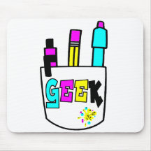 geek cmyk pocket protector design mouse mat