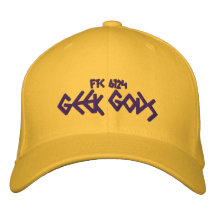 Geek Gods Purple on Gold Hat Embroidered Baseball Caps