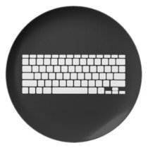 Geek KEYBOARD geeky geeks nerdy black white plate plates