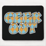 Geek Out Argyle Text Design Mouse Mats
