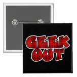 Geek Out Plaid Text Design Button