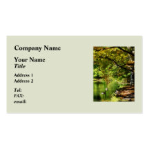 Geese by Pond In Autumn Business Card Templates