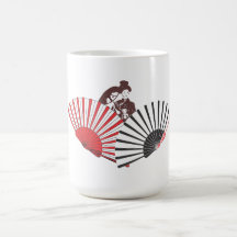 Geisha and fans coffee mug