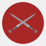 gekreuzte Schwerter crossed swords Runde Aufkleber