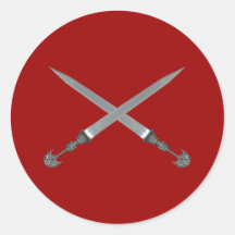 gekreuzte Schwerter crossed swords Runde Aufkleber