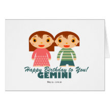 Gemini Zodiac for kids Cards