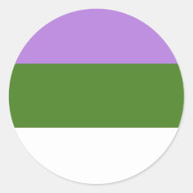 GENDERQUEER PRIDE ROUND STICKERS