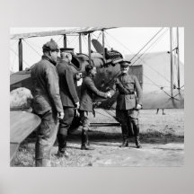 General Pershing and Biplane: 1920 Print