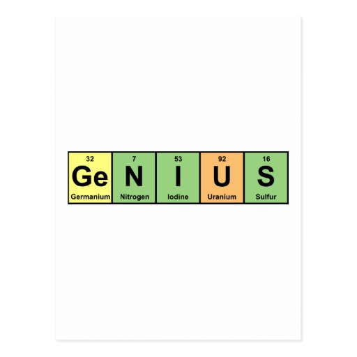 Genius - Periodic Table of Elements Products Postcard