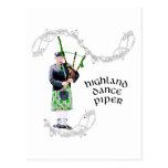 Gentleman Bagpiper in Green Kilt Post Cards