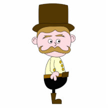 Gentleman with Moustache and Top Hat. Photo Cut Outs