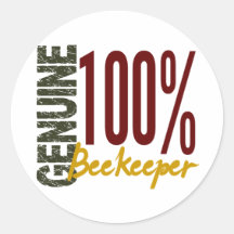 Genuine Beekeeper Round Stickers