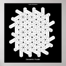 GEOMETRIC PUZZLE Retro Poster