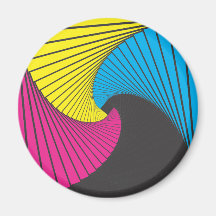 Geometrics #1 CmyK Refrigerator Magnet