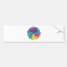 Geometrics #2 Rainbow Flower Bumper Stickers