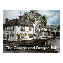 george and dragon pub restaurant england art, T... Postcard