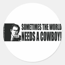 George Bush Round Stickers