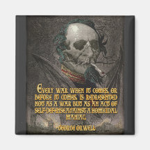 George Orwell Quote on Wartime Propaganda Refrigerator Magnet