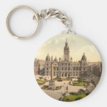 George Square, Glasgow, Scotland Keychains