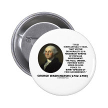 George Washington Virtue Morality Popular Gov't Button