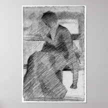 Georges Seurat-Woman on a bench Posters