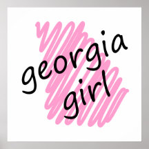 Georgia Girl with Scribbled Georgia Map Print