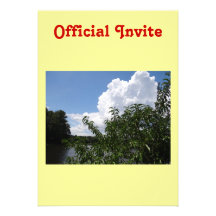 Georgia Peach Tree Fluffy White Clouds Custom Invitation