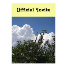 Georgia Peach Tree Fluffy White Clouds Invitations