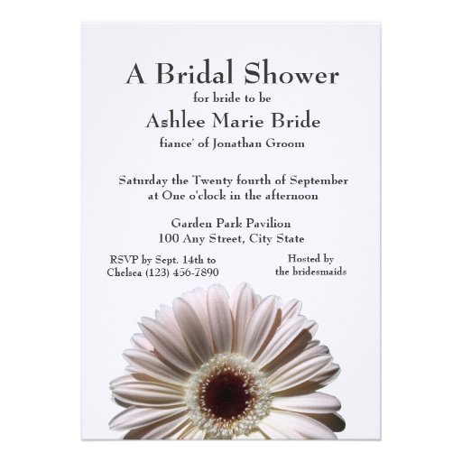 Gerbera Daisy Bridal Shower Personalised Announcements