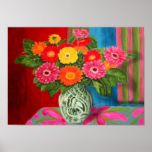 gerberas daisy Bouquet Print