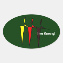 German Dancers Oval Sticker
