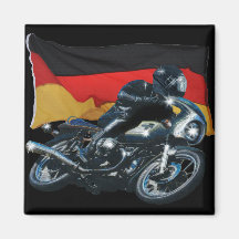 German Flag & Motorbike Rider Fridge Magnets