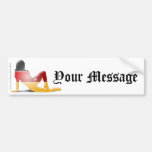 German Girl Silhouette Flag Bumper Sticker
