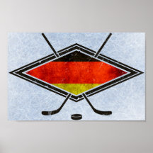 German Ice Hockey Flag Print