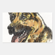 German Shepherd Color Rectangular Sticker