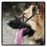 German Shepherd dog square clock