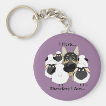 German Shepherd - I Herd...Therefore I Am Keychain