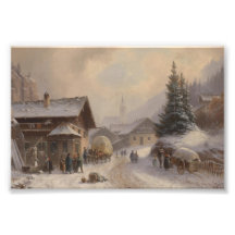 German Village in Winter Art Photo