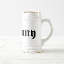 Germany black heavy metal style worded logo mug